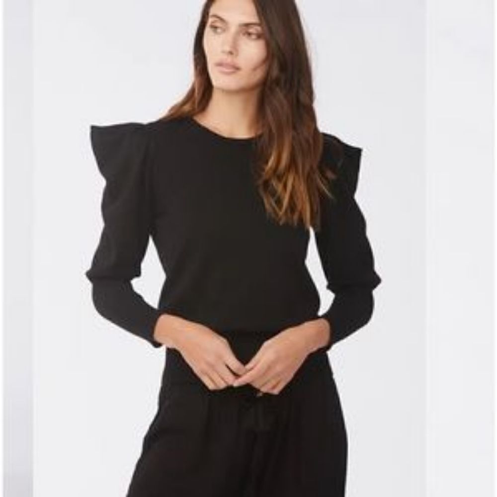 Nwt Sundays Black Plumgathered Shouldersweater
